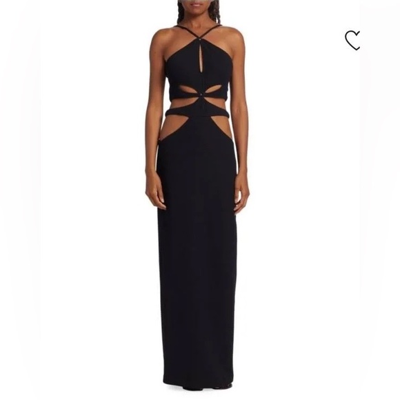 PatBO Dresses & Skirts - PatBo Black Asterisk Cutout Stretch-Knit Maxi Dress Size 2 / XS